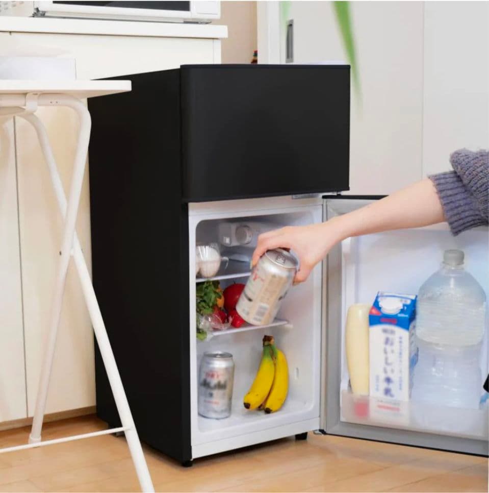 【新品】小型2ドア冷蔵庫 60L ブラック 一人暮らし寝室オフィス　省エネ静音
