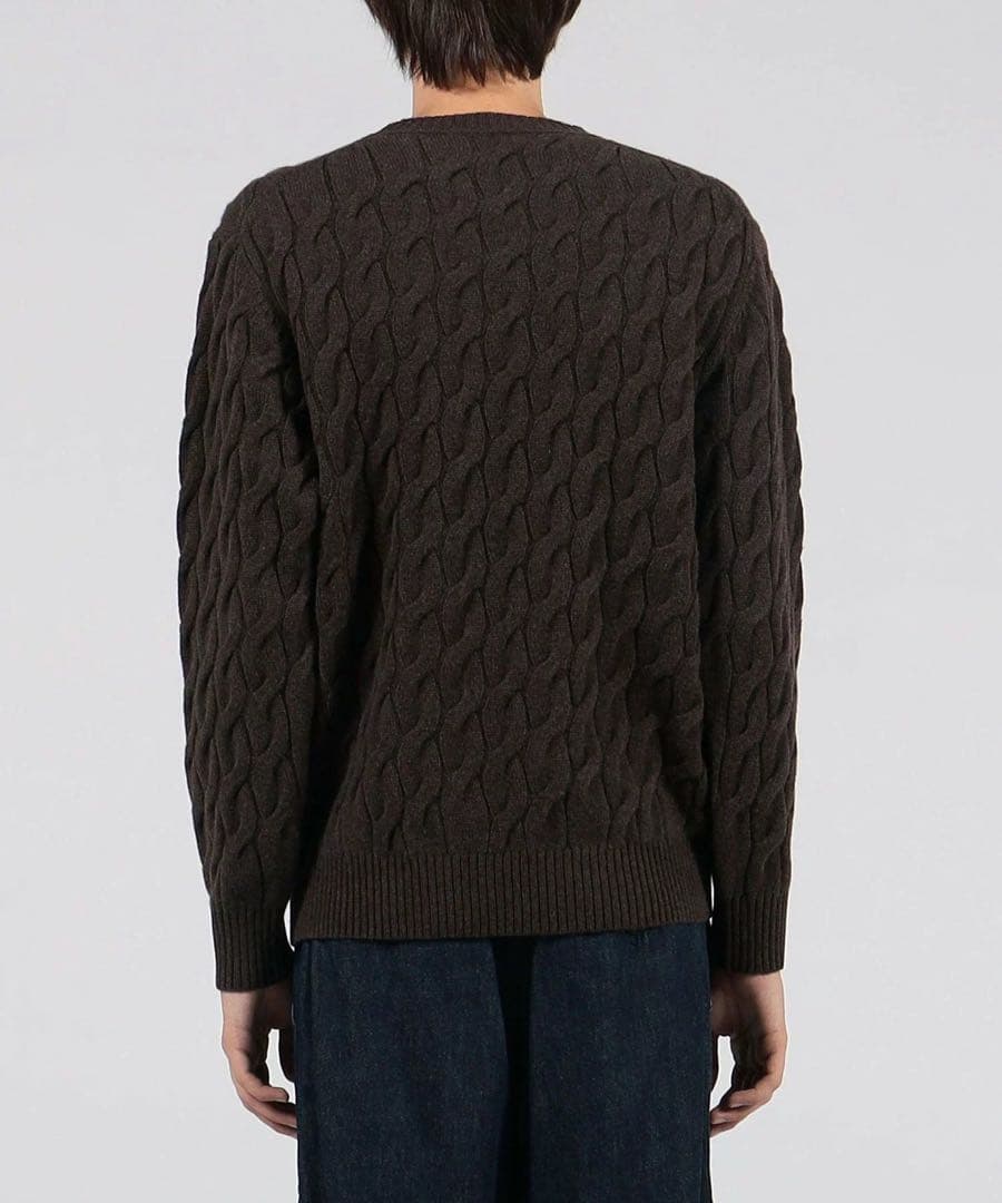 新品★ウール ケーブルニット ブラウン L TOMORROWLAND¥35200