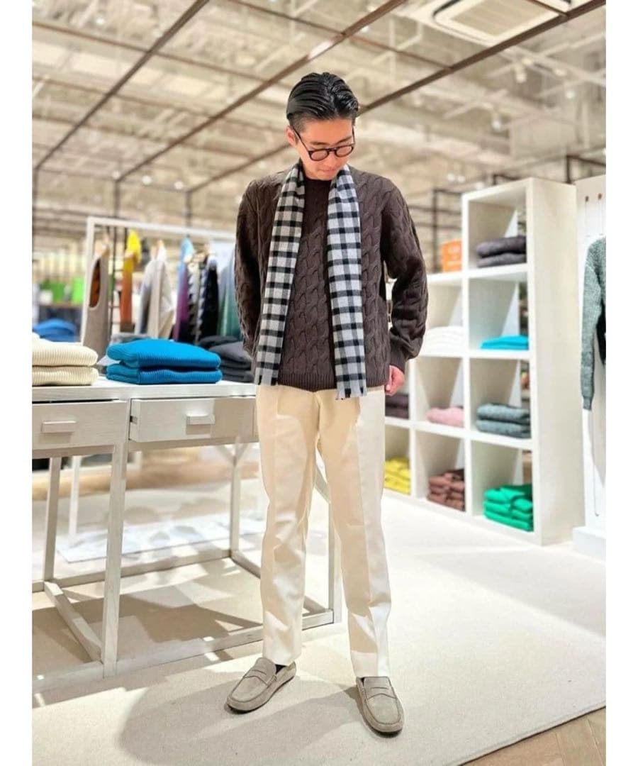 新品★ウール ケーブルニット ブラウン L TOMORROWLAND¥35200