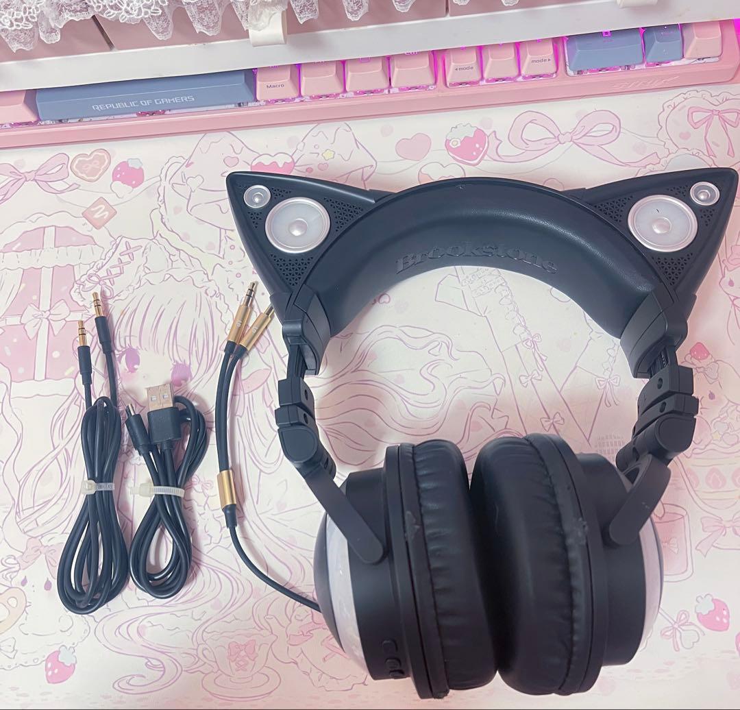 ✨希少✨Brookstone 8色に光る！ネコ耳ワイヤレスヘッドフォン　sony