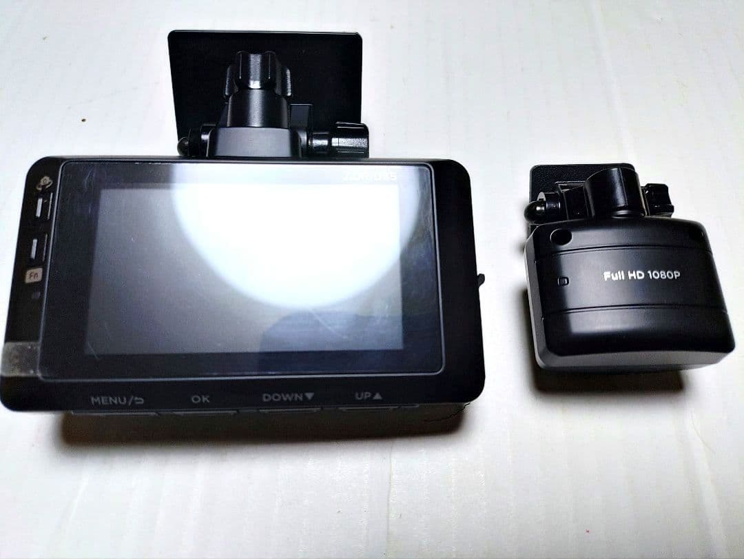 コムテックZDR-035型前後2カメラドライブレコーダー完全作動確認フルセット