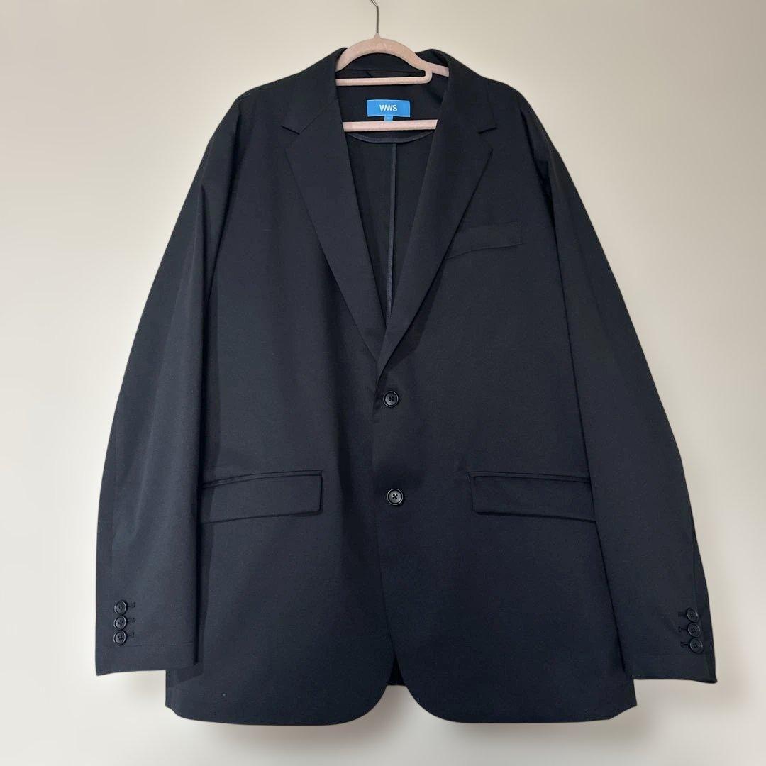 WWS 濃紺 テーラードジャケット 3L ストレッチ　防水　速乾　大きいサイズ