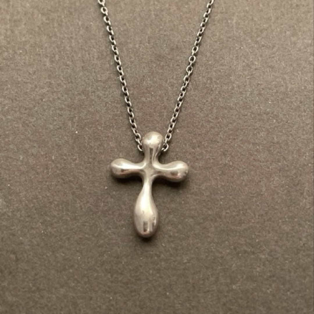 流*イ様 Tiffany ディアドロップ スモールクロス ネックレス シルバー9