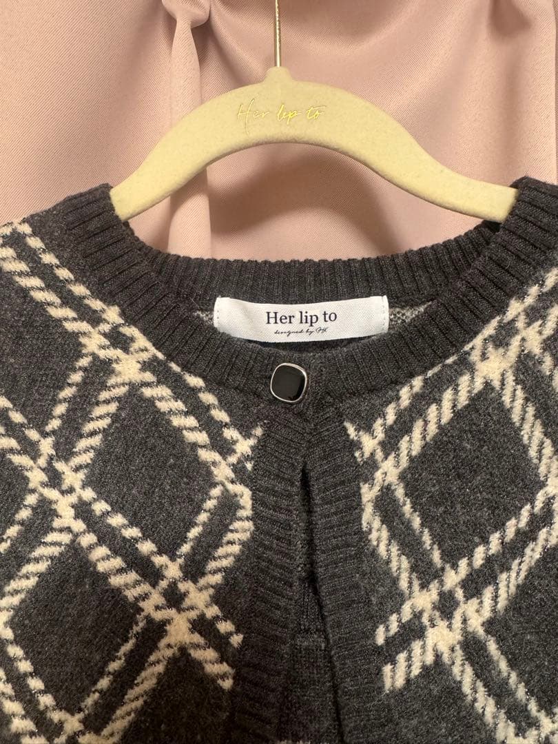 も*ず様 herlipto Pantheon Checked Knit Dres