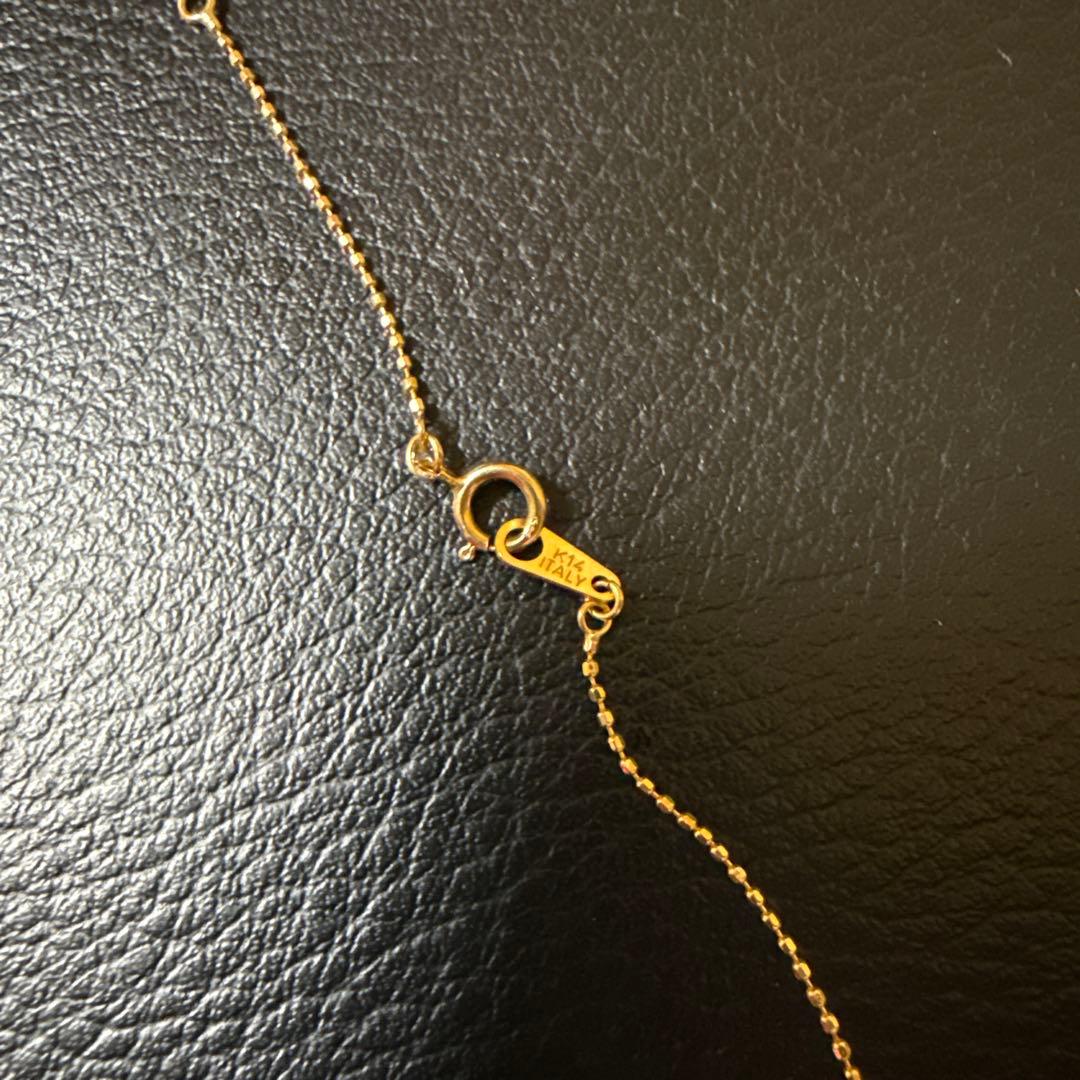 ハート型ストーン付きネックレス ピンクゴールド