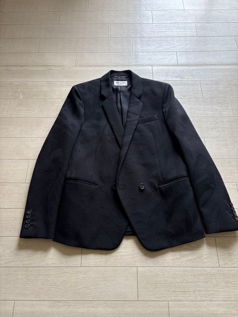 SAINT LAURENT テーラードジャケット 木の葉模様