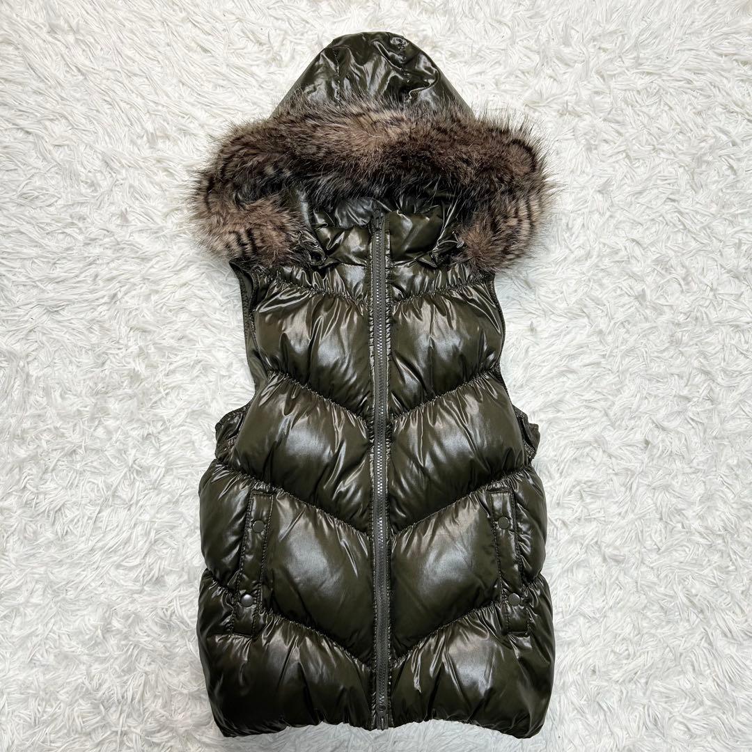 極美品 OLD GAP ダウンベスト y2k 平成ギャル お兄系 ファー 茶色