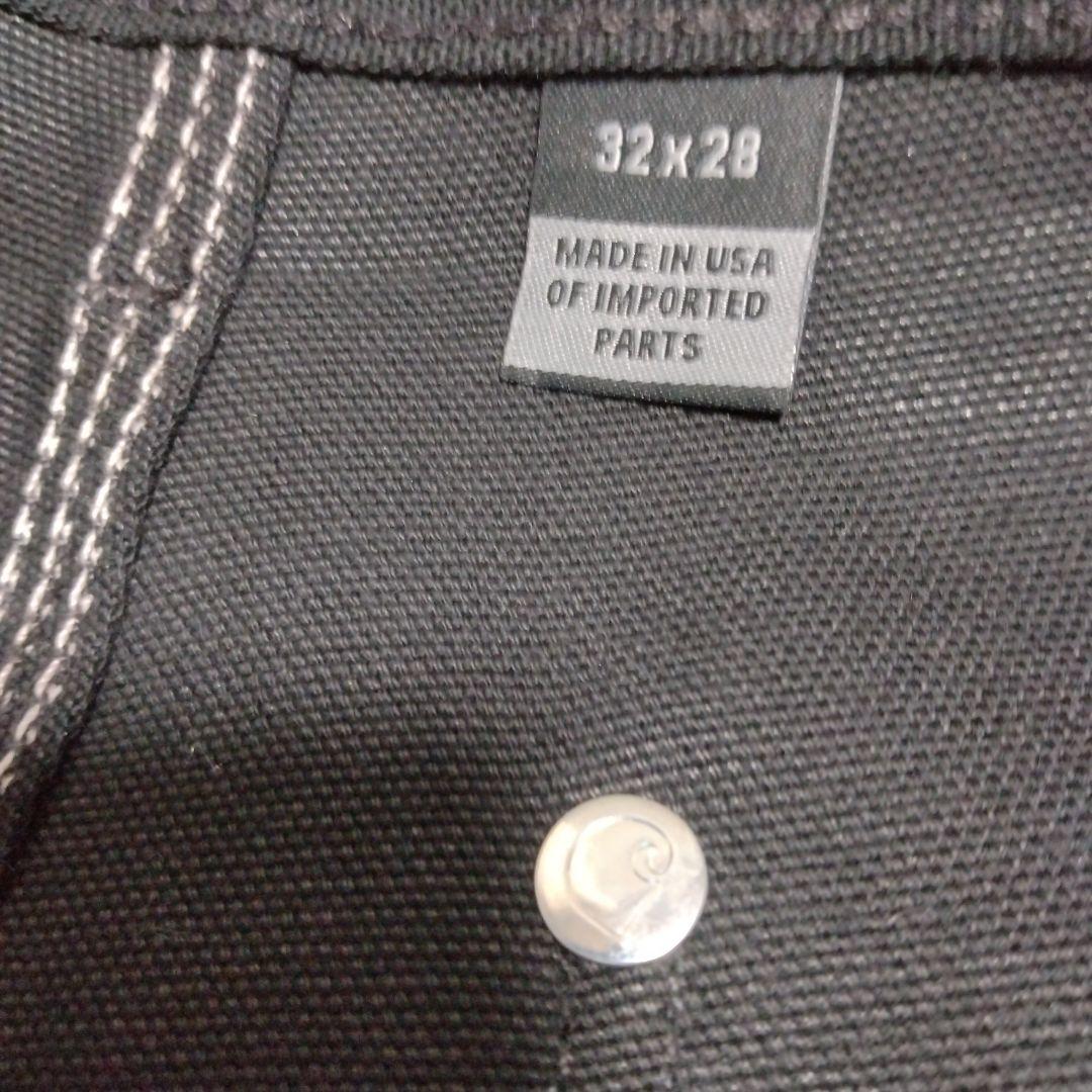 ★本物米国製レアサイズ！W32*L28CARHARTTダブルニーB01ブラック