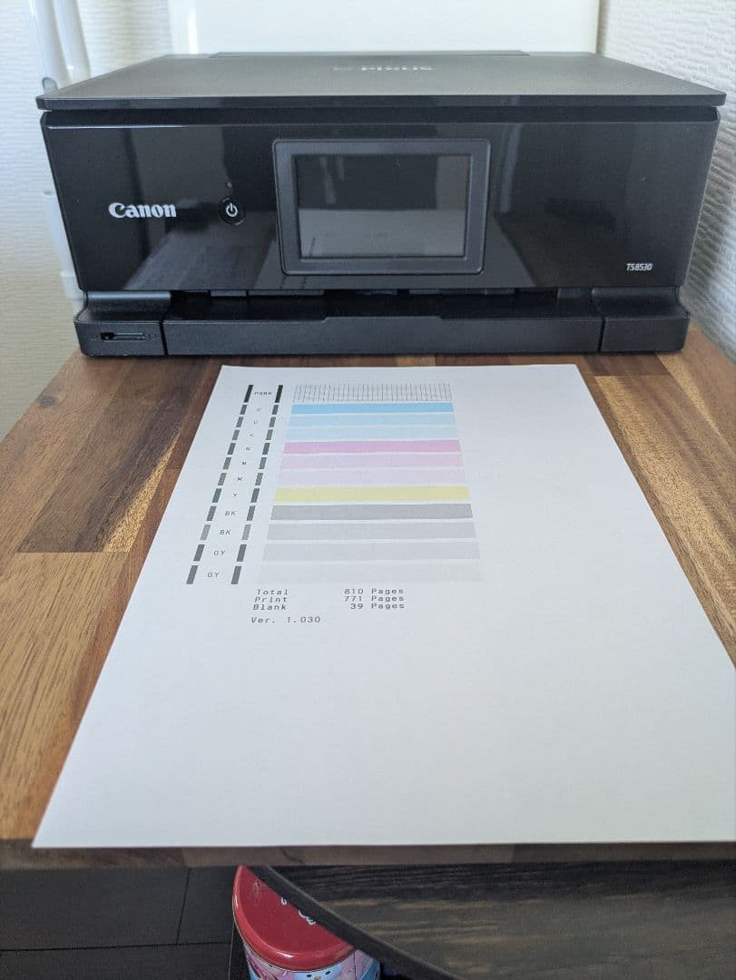 Canon PIXUS TS 8530 印刷枚数 820枚 N8026