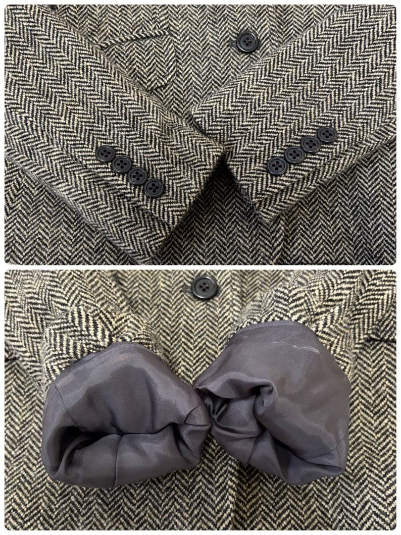 未使用級　ラルフローレン　ヘリンボーン　ジャケット　黒ブラウン　７号