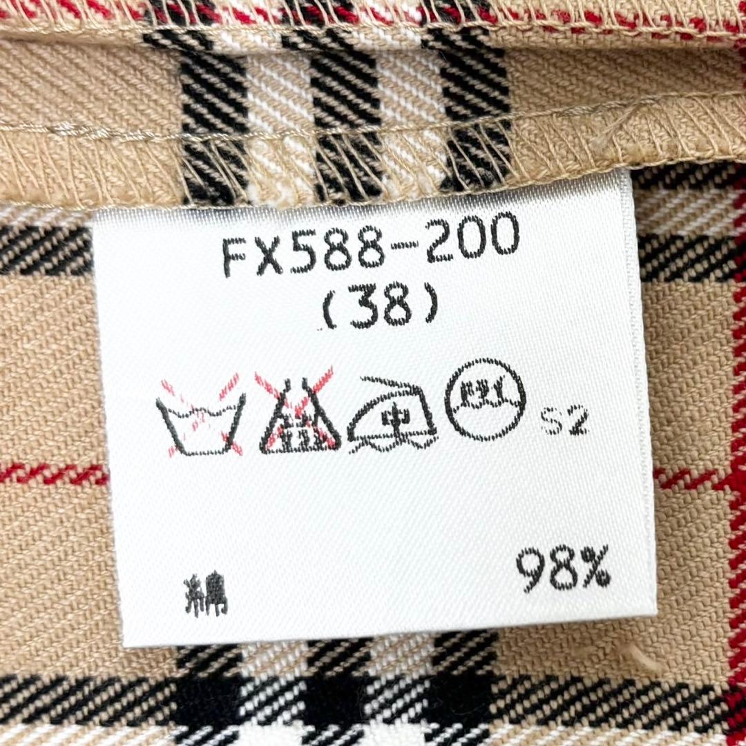 バーバリー ブルーレーベル ノバチェック ウール ミニ スカート タイト 38