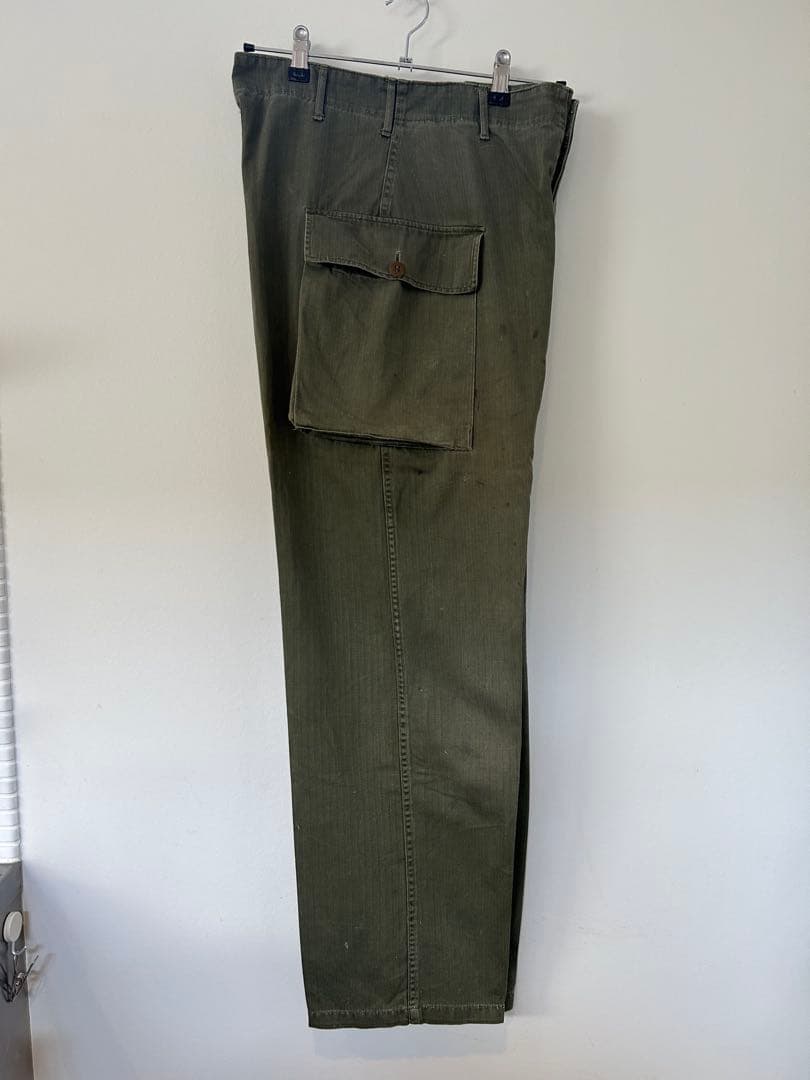 40s 米軍実物 M-43 カーゴパンツ ヘリンボーン HBT U.S.Army