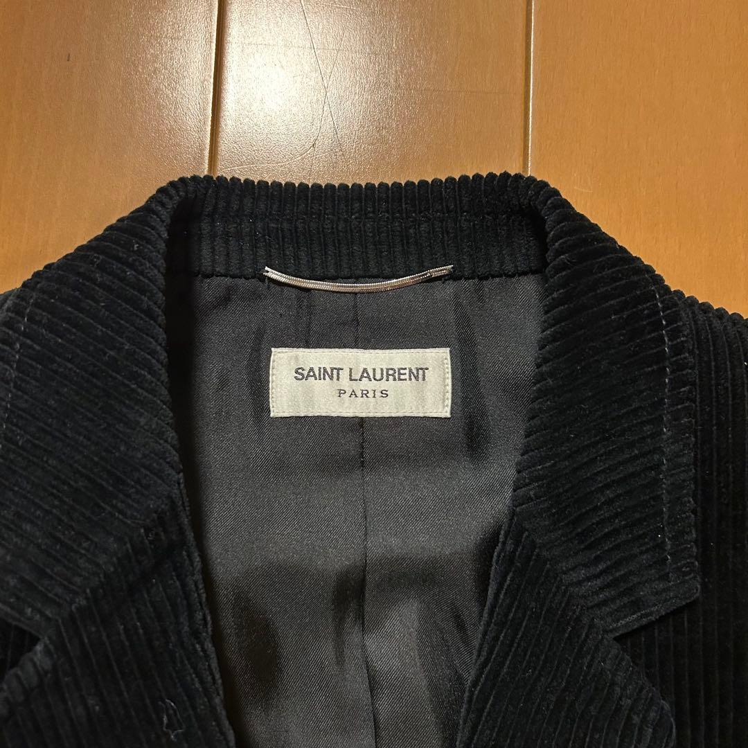 SAINT LAURENT ブラック コーデュロイ テーラードジャケッ