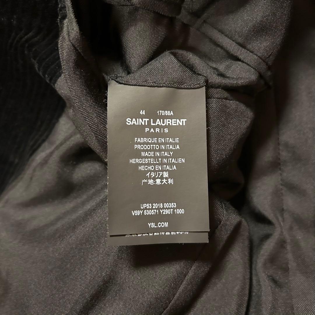 SAINT LAURENT ブラック コーデュロイ テーラードジャケッ