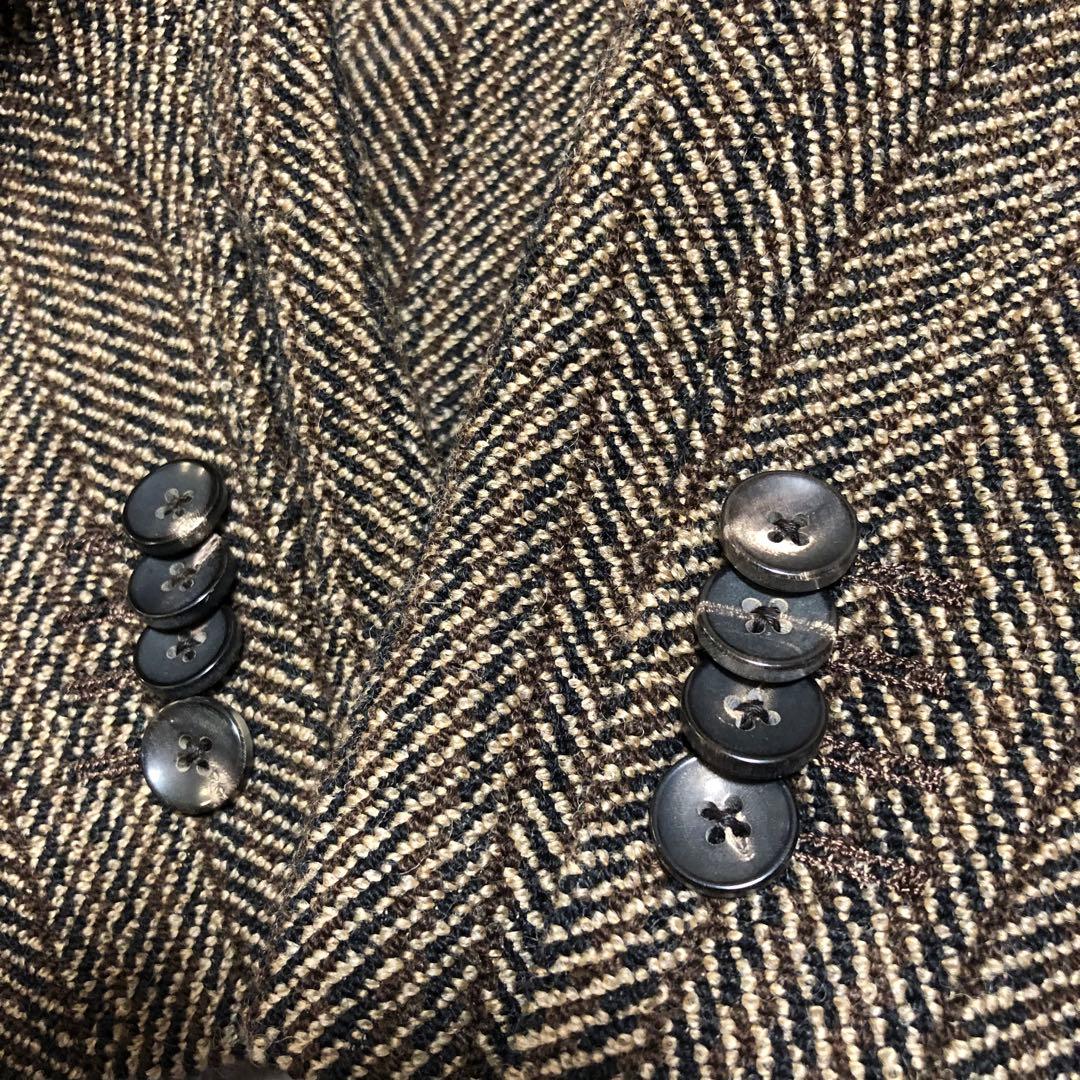 【美品】LARDINIラルディーニテーラードジャケットヘリンボーン42 7REG