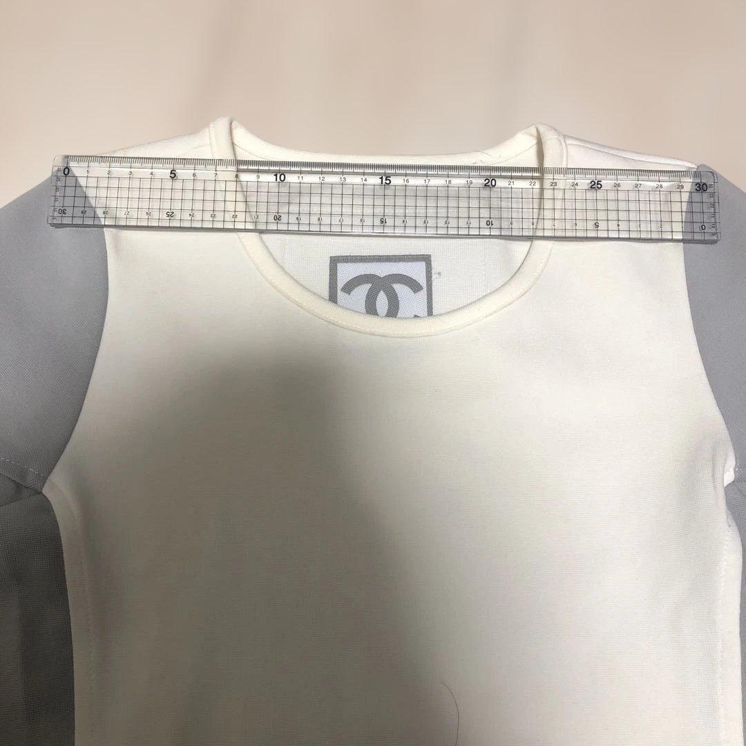 美品 シャネル スポーツライン ココマーク　Tシャツ チビT ストレッチ　40