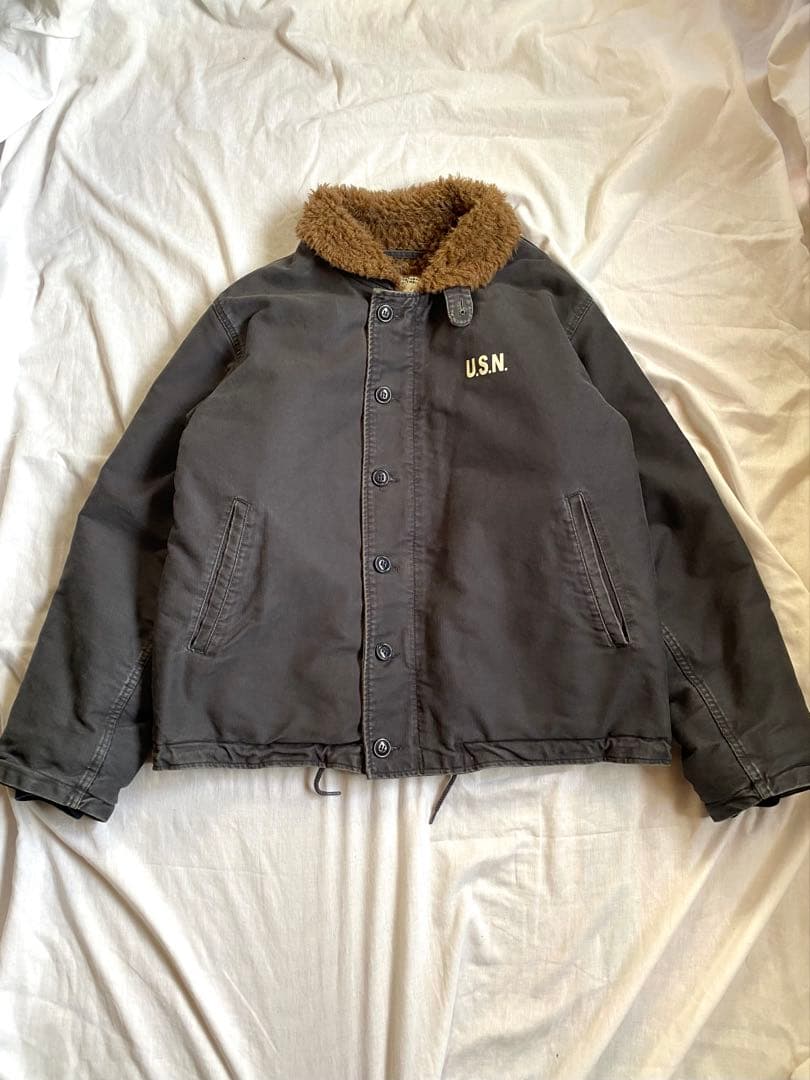 YMCLKY N-1 デッキジャケット ウォッシュ加工 42 ネイビー ミリタリ