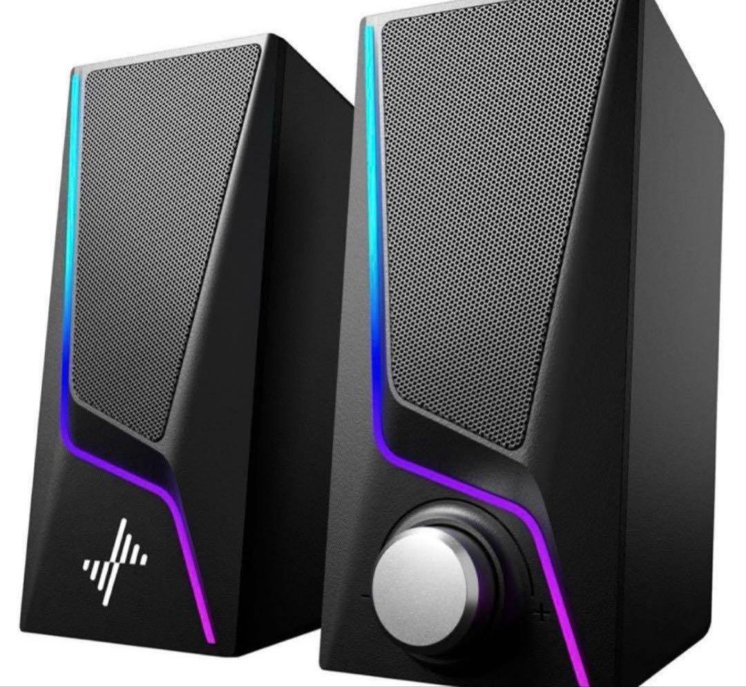 Nylavee PC ゲーミングスピーカー オーディオ スピーカー 黒 ブラック