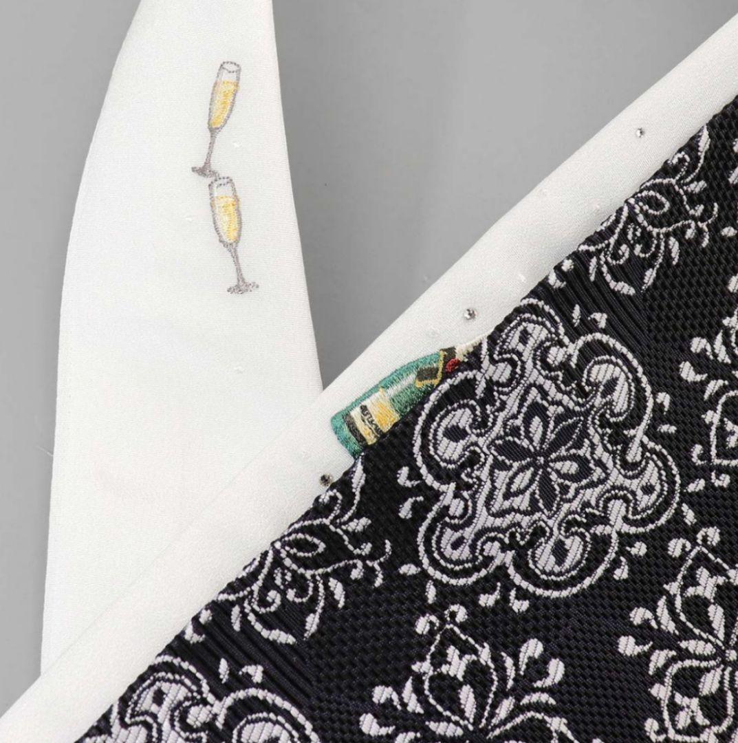 き楽っく 替え衿 ラインストーン シャンパン 刺繍 半衿　衿秀