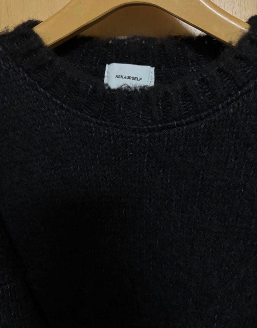 ほぼ新品 ASKYURSELF Brushed Cross Knit