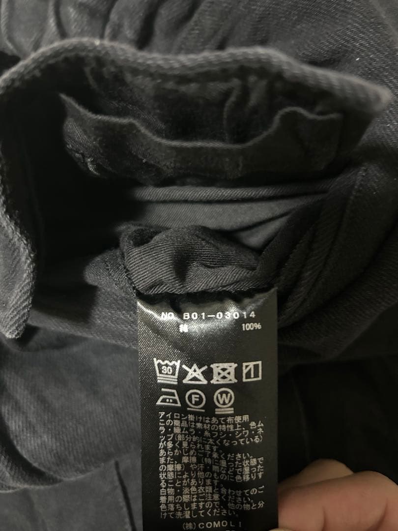 は*ん様 COMOLI 25SS ブラックドリル6Pパンツ　size1