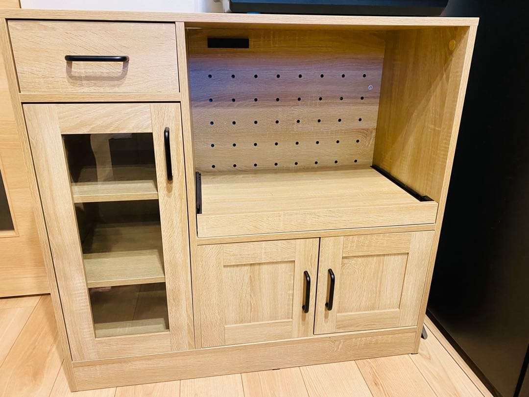 プラム　レンジ台（2口コンセントあり）