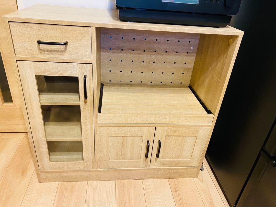 プラム　レンジ台（2口コンセントあり）