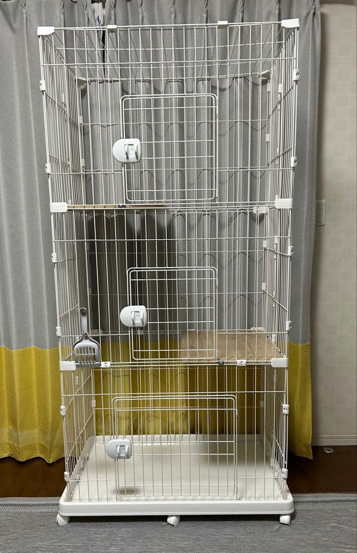 アイリスオーヤマ　ペットケージ３段PEC-903V ホワイト　中古美品