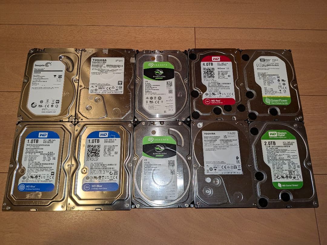 W*読様 HDD 10台セット 計28TB ジャンク 1T 2T 3T 4T 6