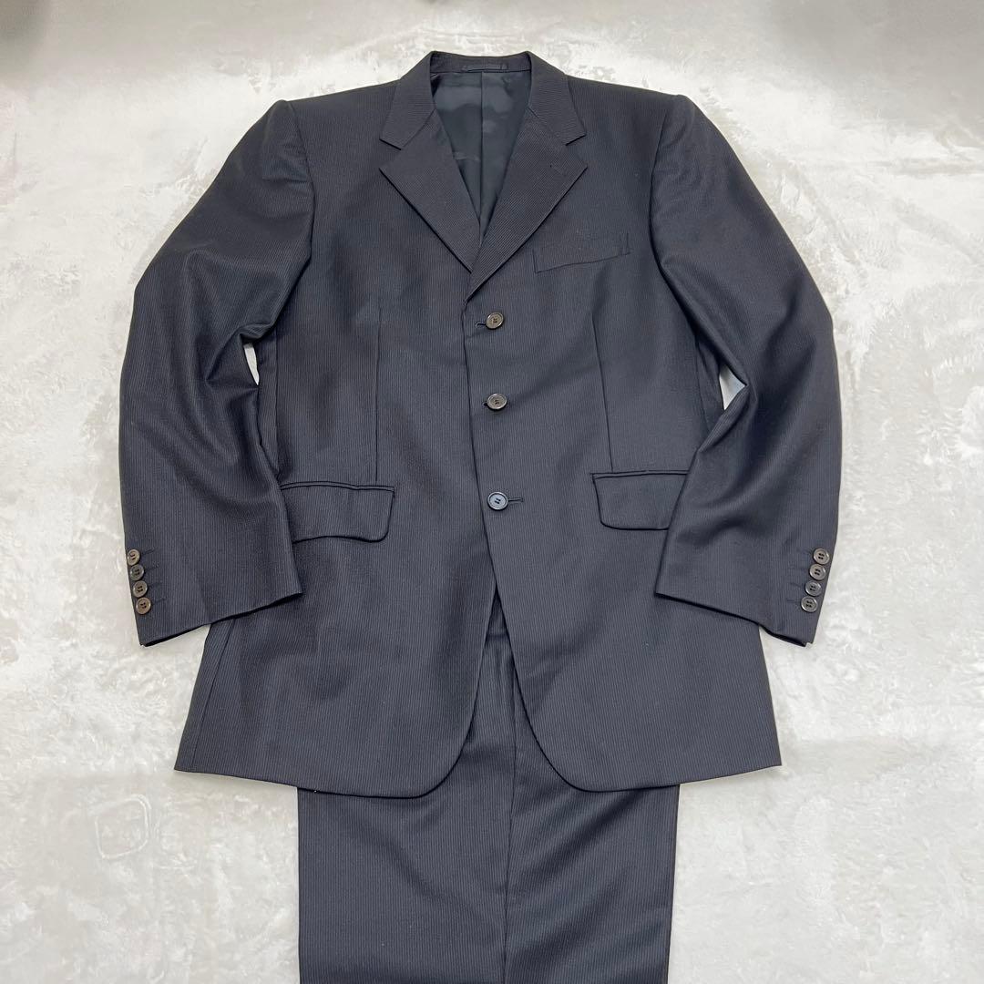 【美品】 ポールスミス　スーツセット　黒ストライプ　XL
