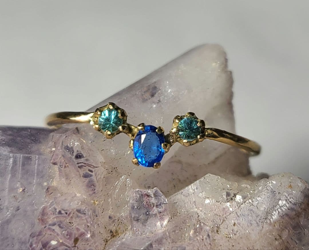 引き込まれる程美しいです★アウイナイト&バターリャパライバトルマリン18金★