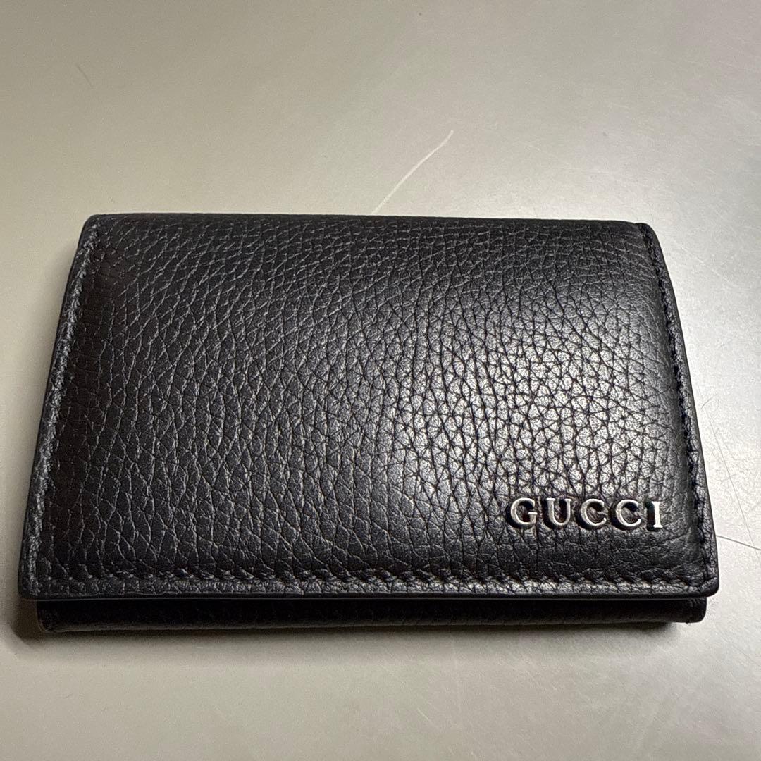 【最新モデル】 GUCCI ブラック レザー 名刺入れ