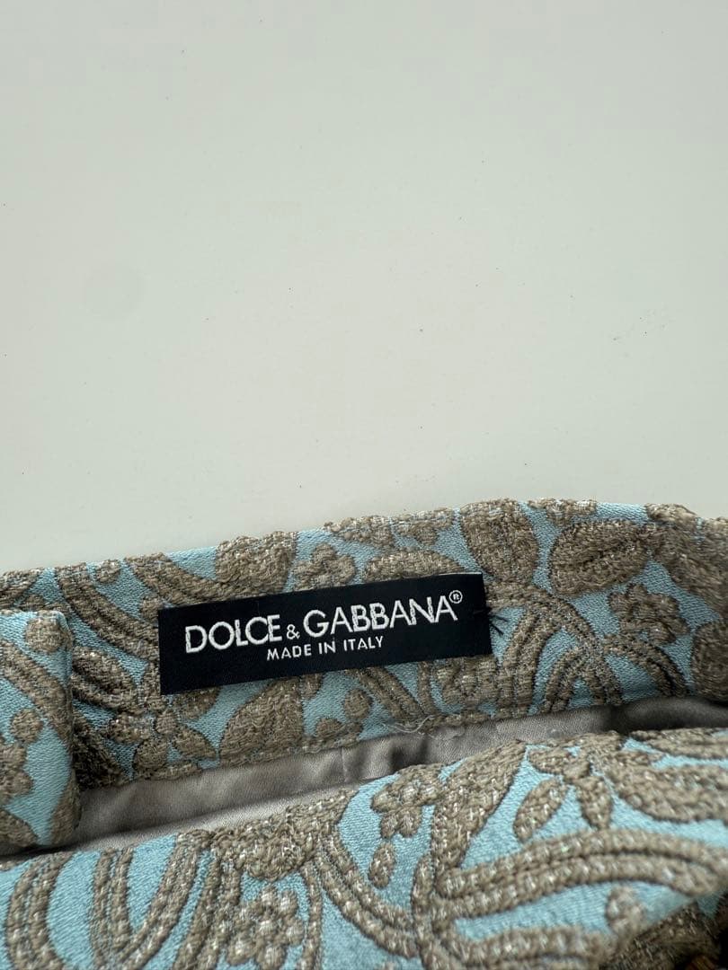 DOLCE & GABBANA スカート 水色 グレー 花柄