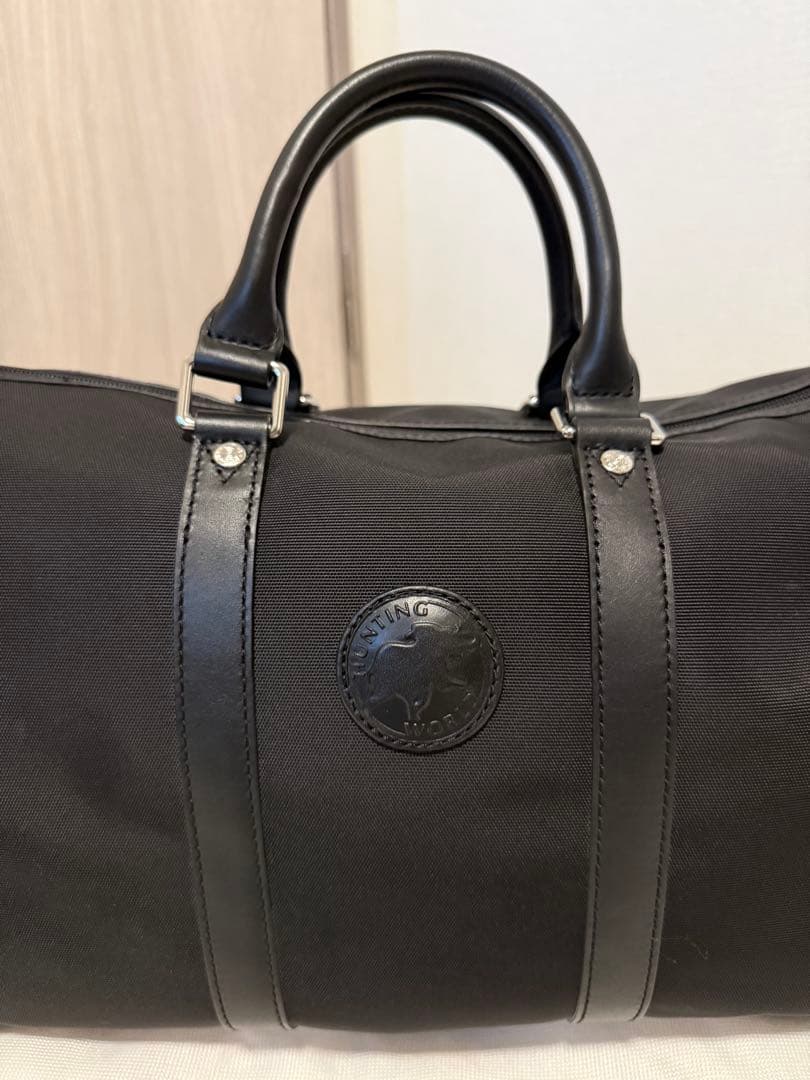 【布袋付き】ハンティングワールド ×ベンツ ボストンバッグ　大容量　黒