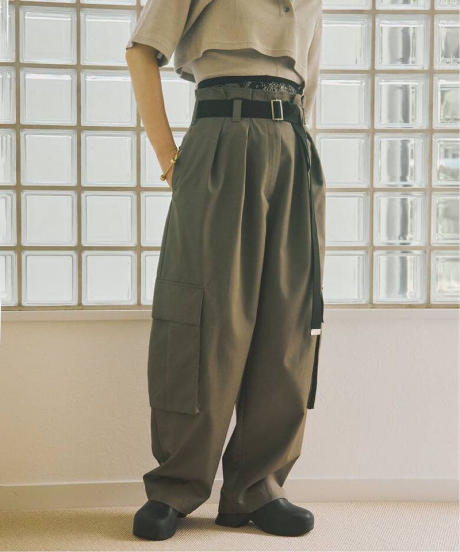 oll*FRAMeWORK ハイウエストカーゴパンツ