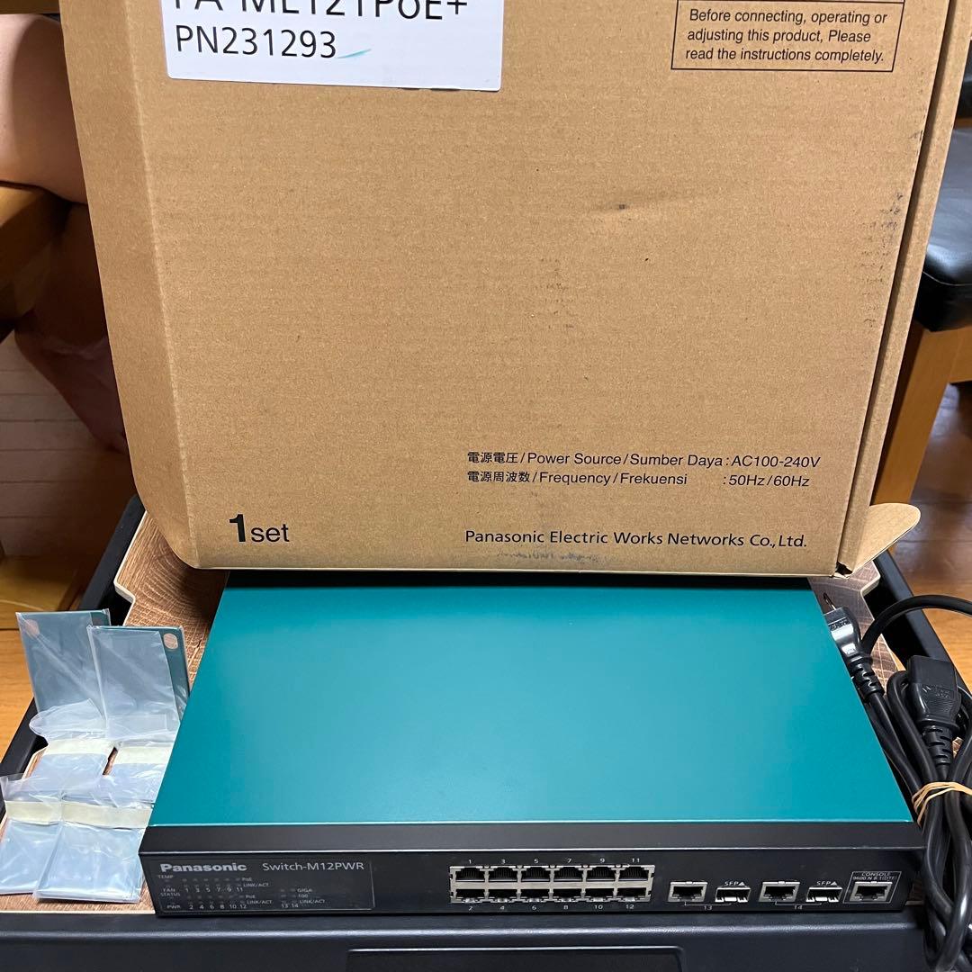 【通電確認】switch-M12PWR PN231299 PoEスイッチングハブ