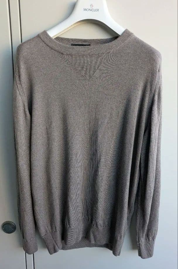 ジョンスメドレー　前V クルーネックニット メンズM ウール　24ゲージ