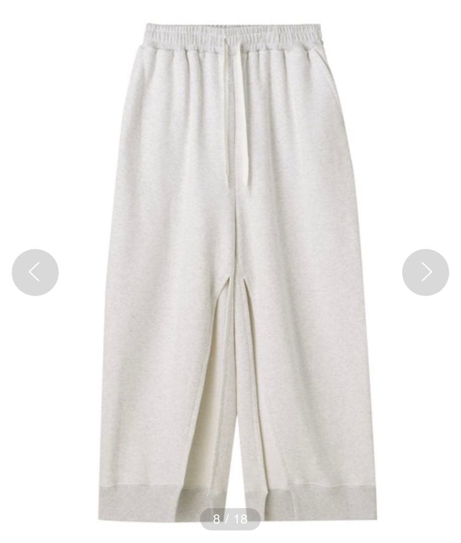 ム*ン様 ETRE TOKYO スリットへムスウェットパンツ ウエスト ゴム 新