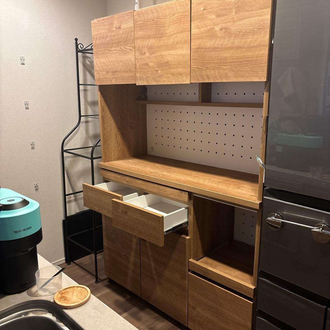 ⭐︎送料込み⭐︎木目調キッチン収納　引き出し　炊飯器置　LOWYA