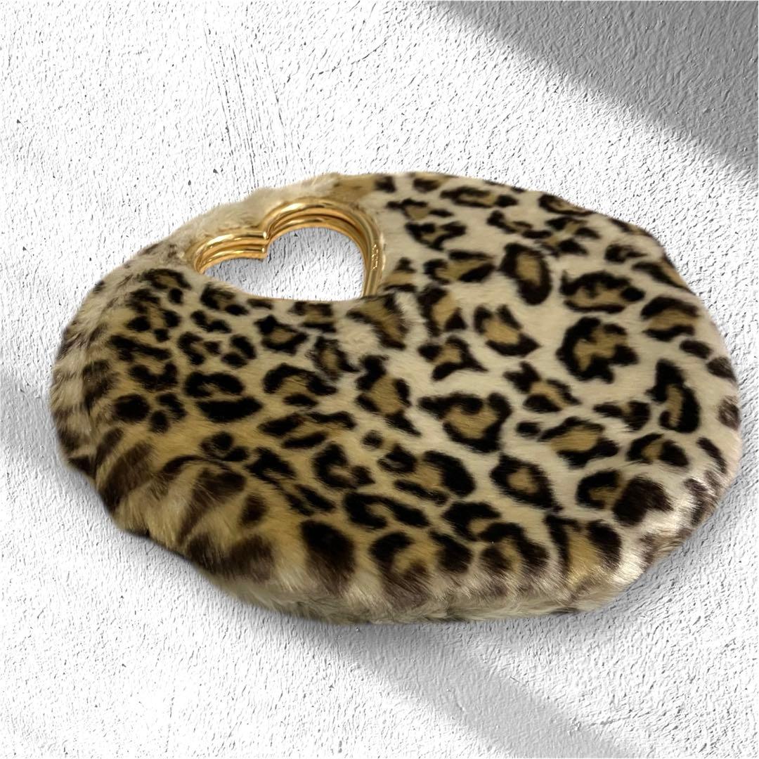 shrimps ハート形ハンドル レオパード バッグ