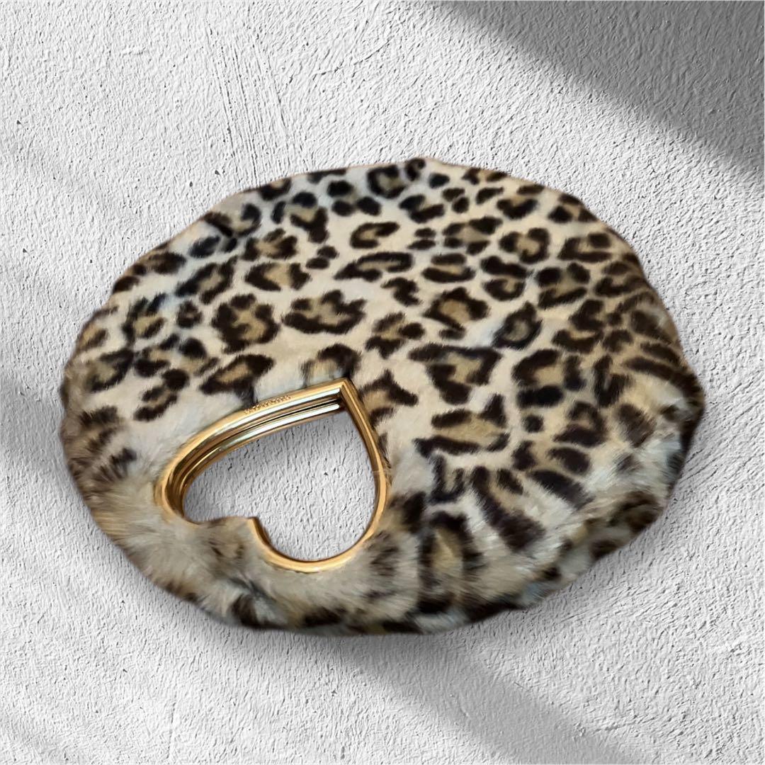 shrimps ハート形ハンドル レオパード バッグ