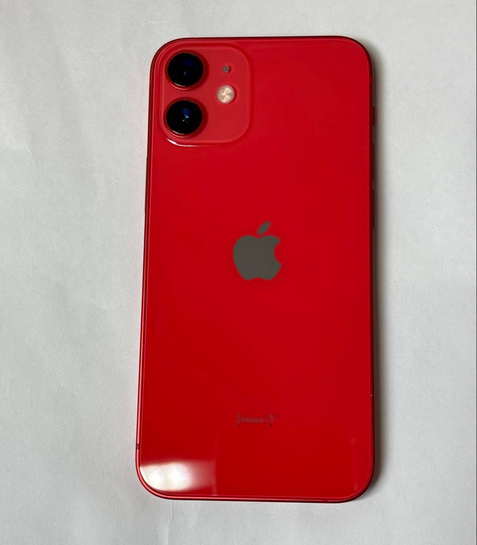 iPhone12mini 128GBレッドSIMフリー美品 電池74%カメラ不調