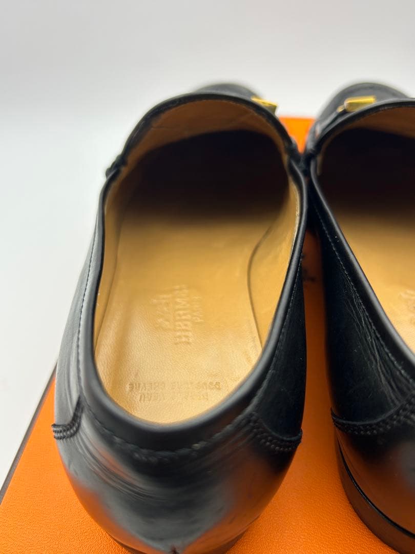 最終値下げ エルメス コンスタンス ローファー 靴 ブラック ゴールド金具