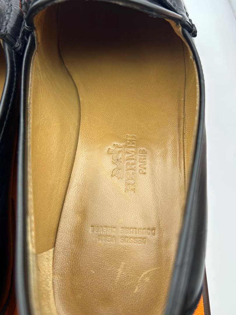 最終値下げ エルメス コンスタンス ローファー 靴 ブラック ゴールド金具