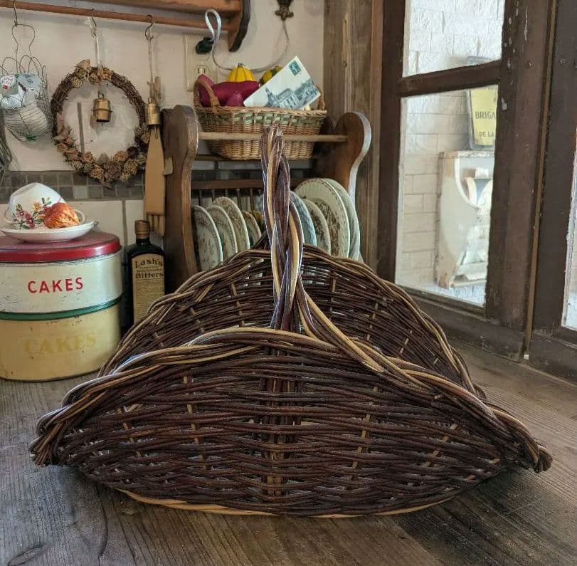 アンティーク　フラワーバスケット　花かご