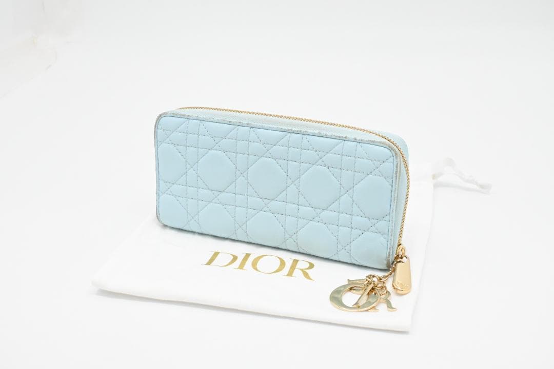 クリスチャンディオール　DIOR　レディディオール　長財布　ボヤージュ　ブルー