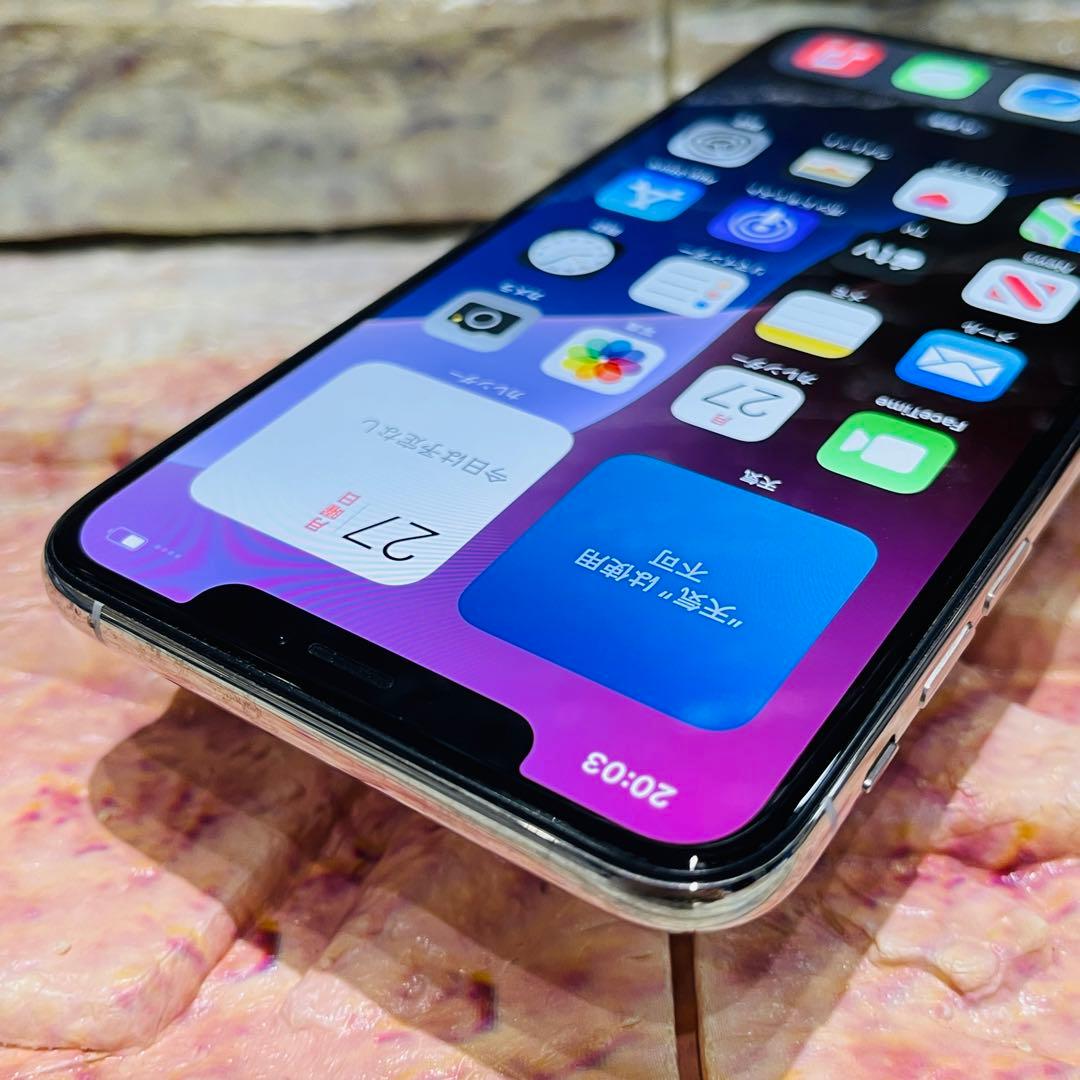 SIMフリー iPhoneXSMAX 64GB シルバー 新品バッテリ－