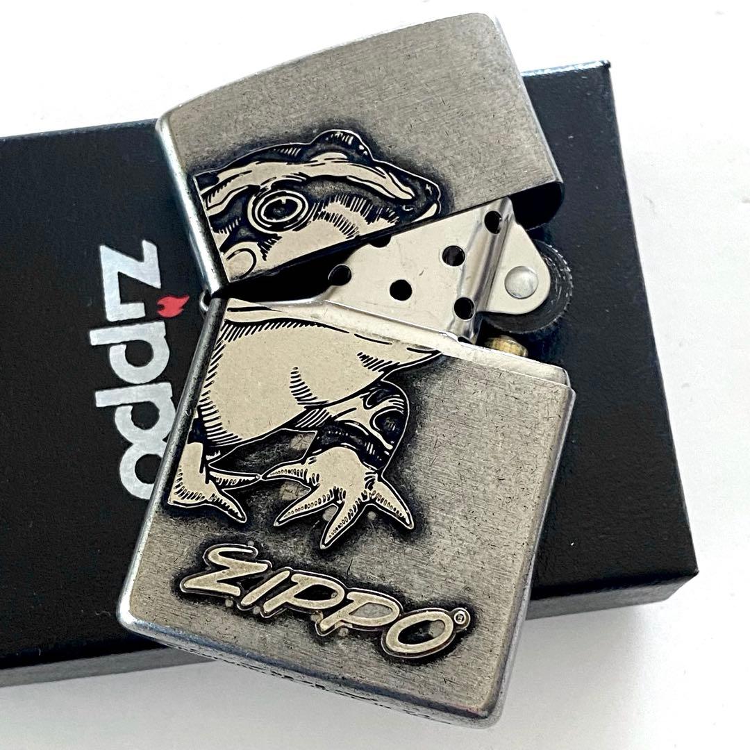 ZIPPO カエル フロッグ クラシックメタル クローム ユーズド仕上げ ジッポ