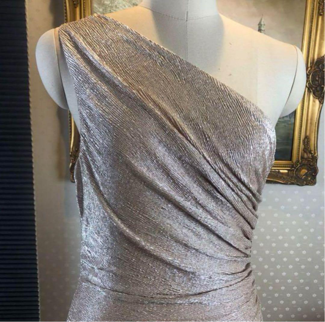   ゴールド サイズ6 ワンショルダー ドレス ロング