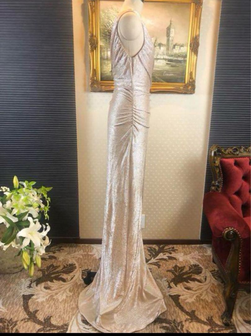   ゴールド サイズ6 ワンショルダー ドレス ロング